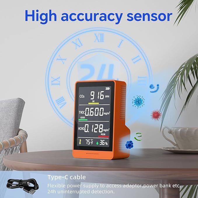 5-in-1 Professional Indoor Air Quality Monitor Indoor Portable CO2 Monitor | - Image 8