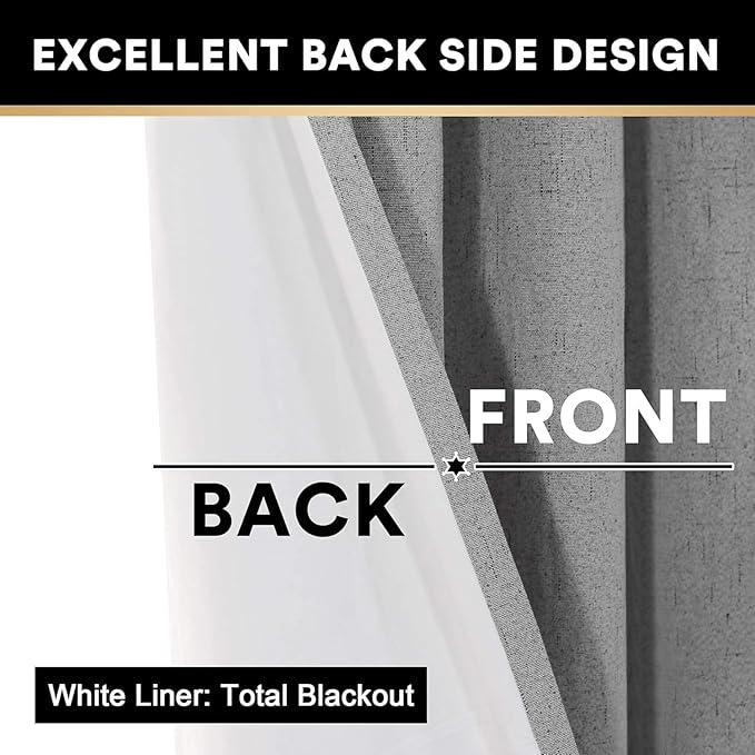 PrinceDeco 100% Blackout Curtains 90 inches Long - Image 5