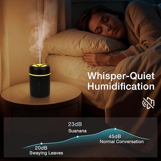 Portable Mini Humidifier, 300ml USB Cool Mist Small Humidifier - Image 6