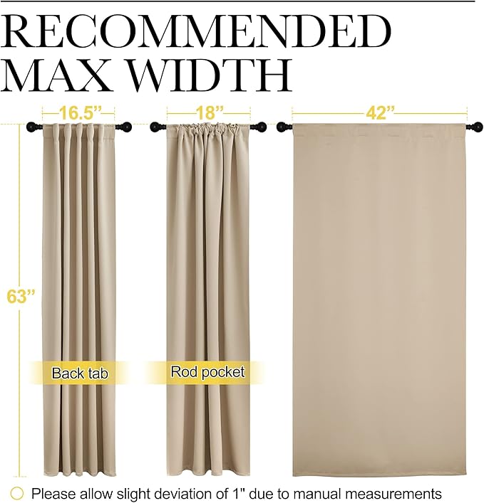 NICETOWN Window Treatment Curtains Room Darkening Drapes - Image 7