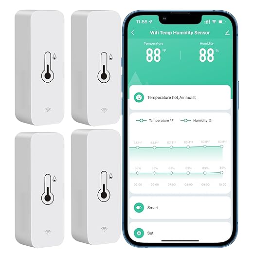 Tuya Smart Wireless Battery Powered Humidity and Temperature Sensor, Free Data by PHOVOLT