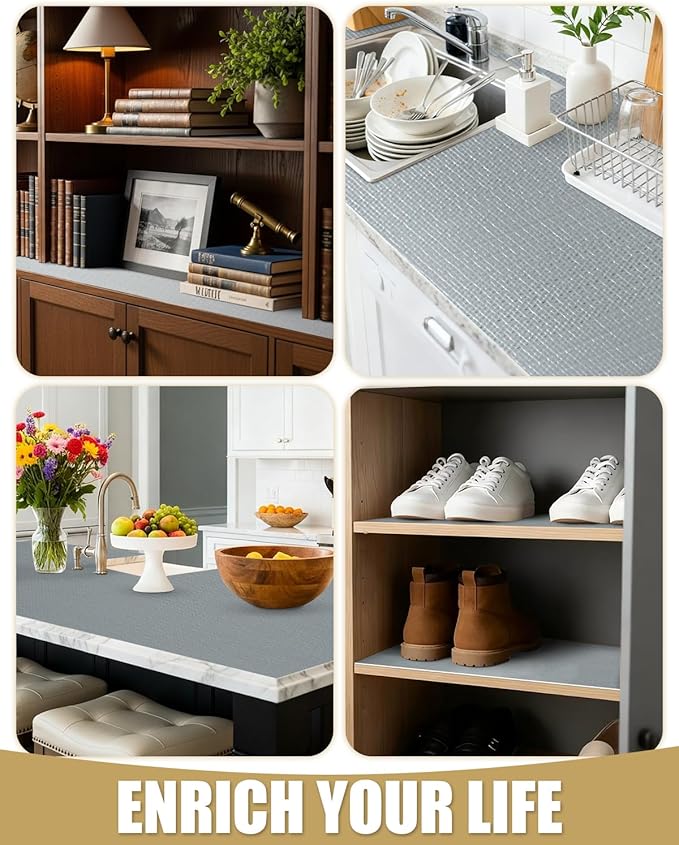 Shelf Liners for Kitchen Cabinets Non-Adhesive, Non-Slip Thickened Shelf Paper - Image 7