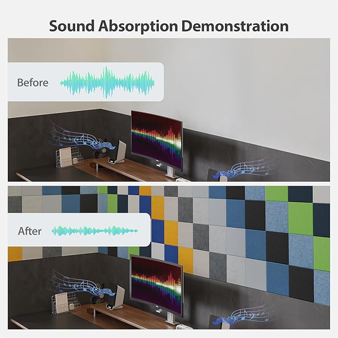 12 Pack Acoustic Panels Self Adhesive Sound Proof Foam, High Density Sound - Image 3