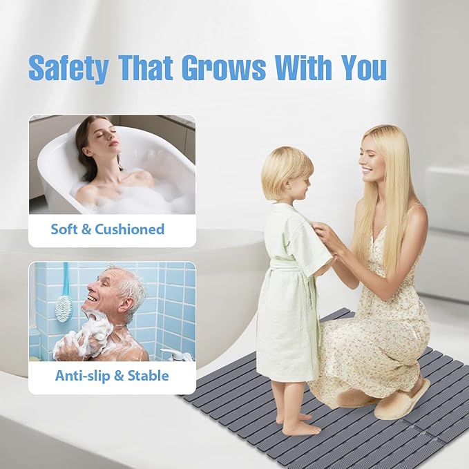 ​Shower Mat Non-Slip Bath Mat for Tub and Shower Stall, 200+ Suction Cups - Image 8