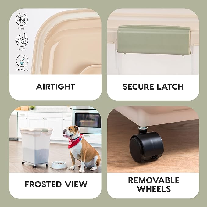 IRIS USA 58 Lbs / 67 Qt WeatherPro Airtight Pet Food Storage Container - Image 4