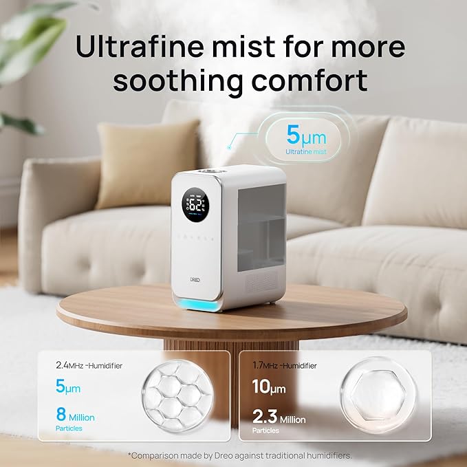 DREO Humidifiers for Bedroom, Top-filled Smart Quiet Cool Mist Humidifiers for - Image 3