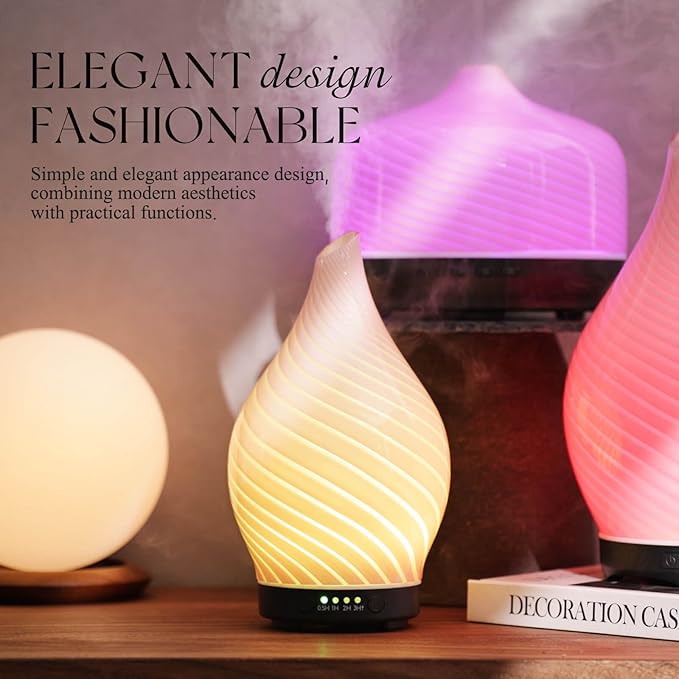 Porseme 150ml Essential Oil Diffuser Glass Color Changing Aroma Air Diffusers - Image 4