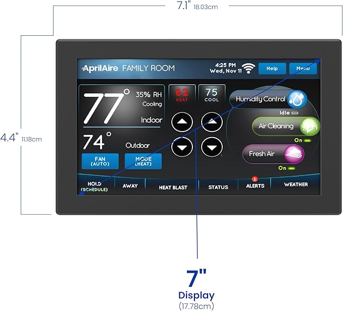 AprilAire 8920W Wi-Fi Programmable Color Touchscreen Thermostat - Image 8