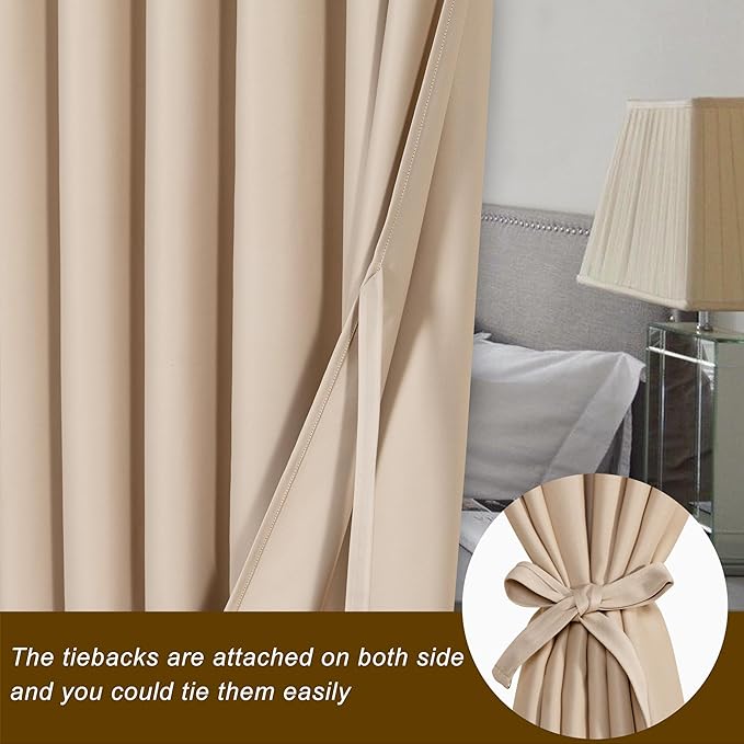 Hiasan Patio Sliding Door Curtain Panel, Biscotti Beige Room Divider Grommet - Image 3