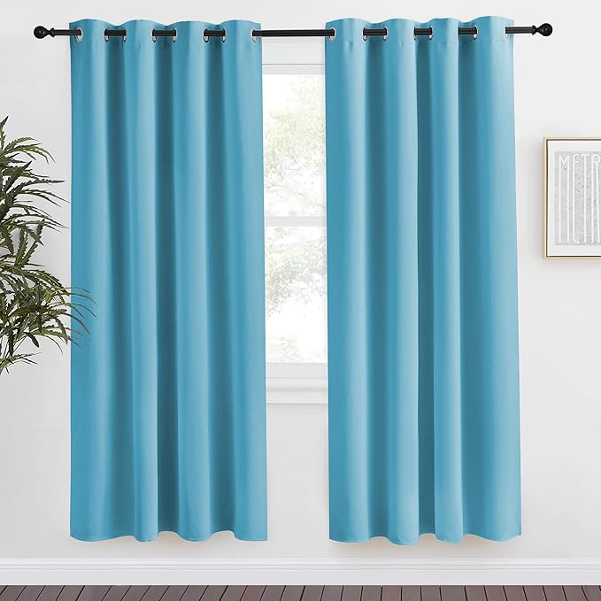 NICETOWN Teal Blue Blackout Curtain 78 inch Long, W55 x L78, 1 Panel, Thermal by NICETOWN