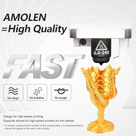 AMOLEN PLA 3D Printer Filament PLA Filament 1.75mm Silk Filament Bundle - Image 4
