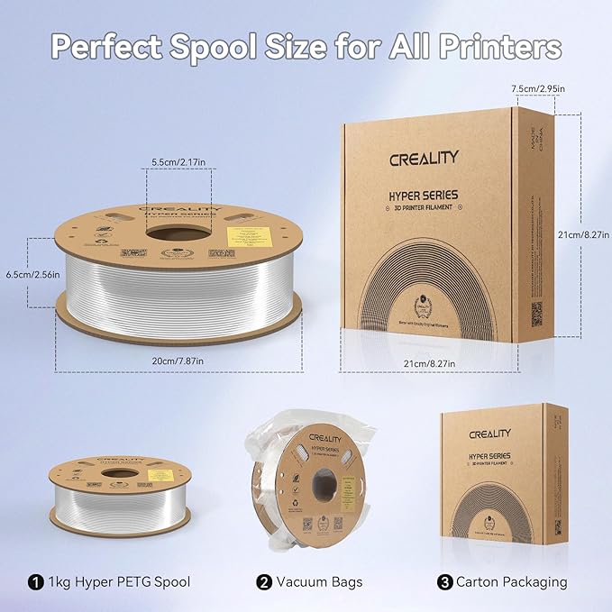Official Creality Transparent Filament Hyper PETG Filament Clear 1.75mm - Image 7