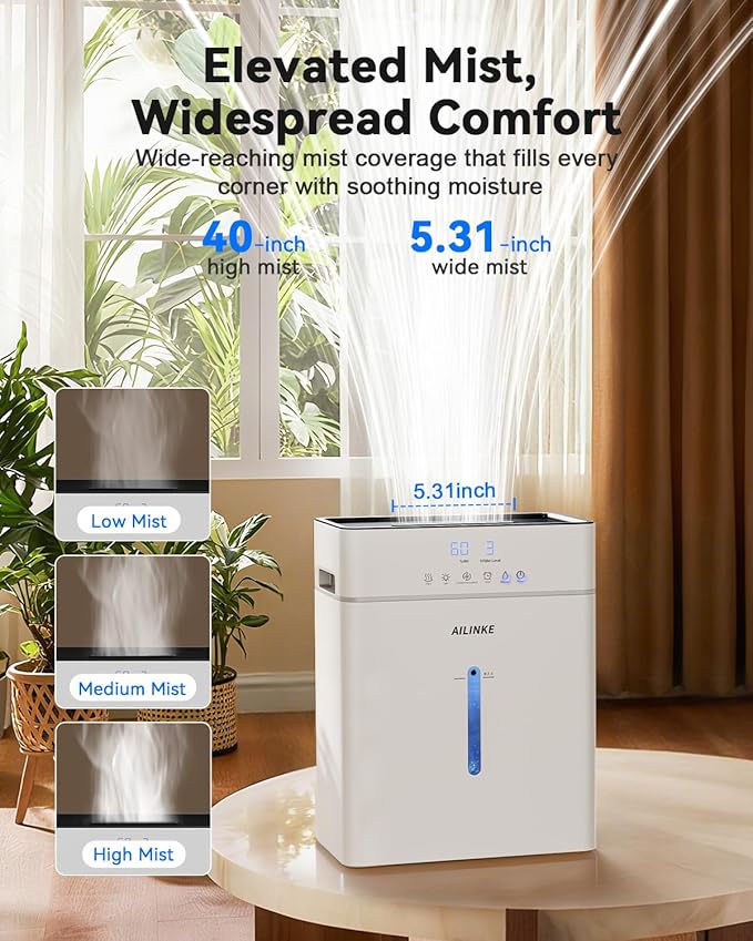 Humidifiers for Bedroom Large Room 10L/2.64Gal, Warm and Cool Mist Humidifier - Image 4