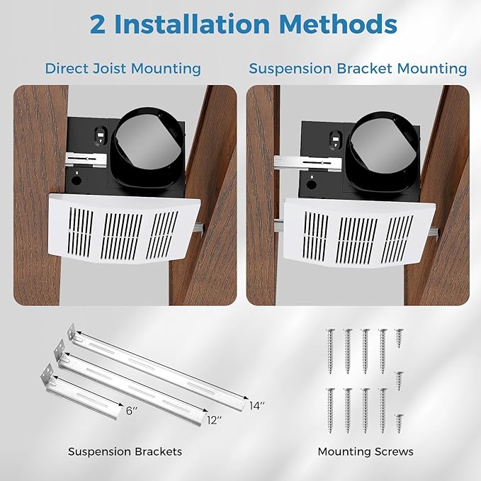 COSTWAY 200 CFM Bathroom Exhaust Fan, Ceiling Mount Exhaust Ventilation Fan - Image 5