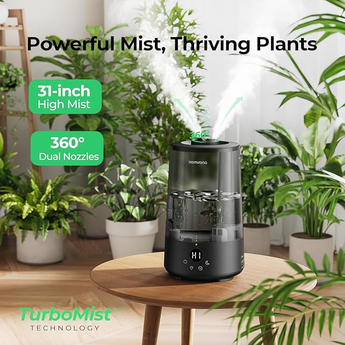 Homvana Humidifiers for Bedroom Home, 3.6L Cool Mist Top-Fill 34H Super Long - Image 4