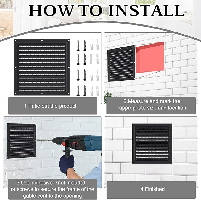 2 Pcs Attic Vent 10" X 10" Shed Vents Metal Gable Vents - Image 6