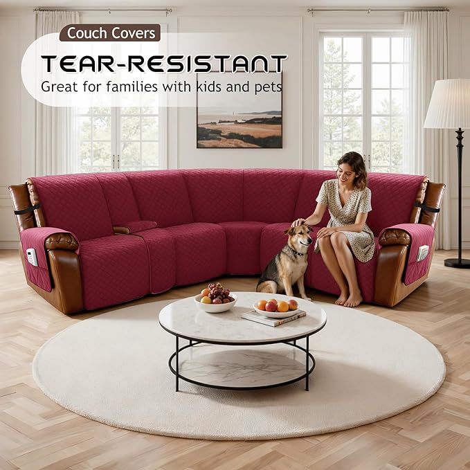Arfntevss Recliner Sectional Couch Covers - Image 5
