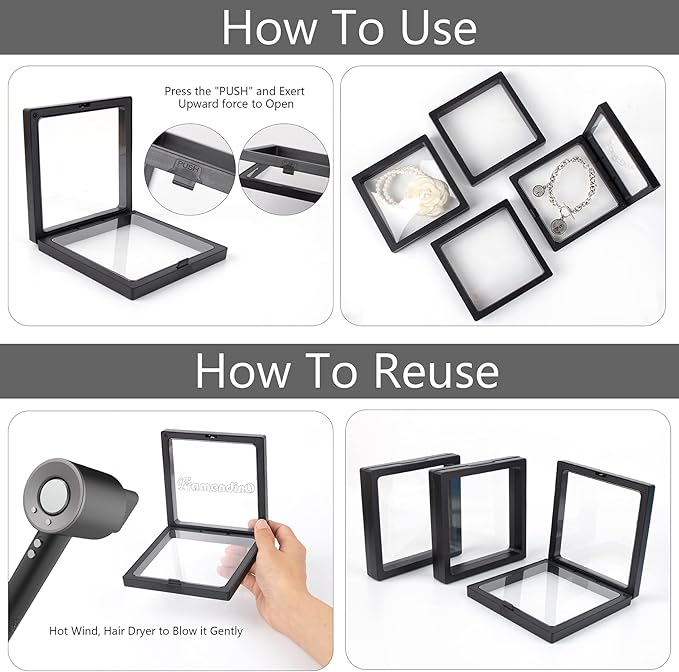 Framendino, 20 Pack Black 3D Floating Frame Display Case Challenge Coin - Image 4