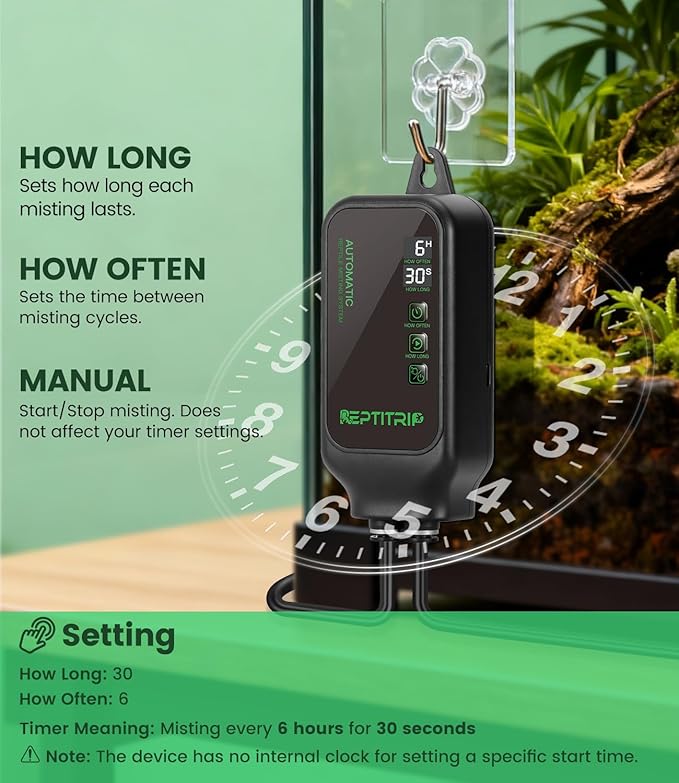 Reptile Mister System with Timer, Reptile Humidifiers Automatic, 360°Adjustable - Image 2