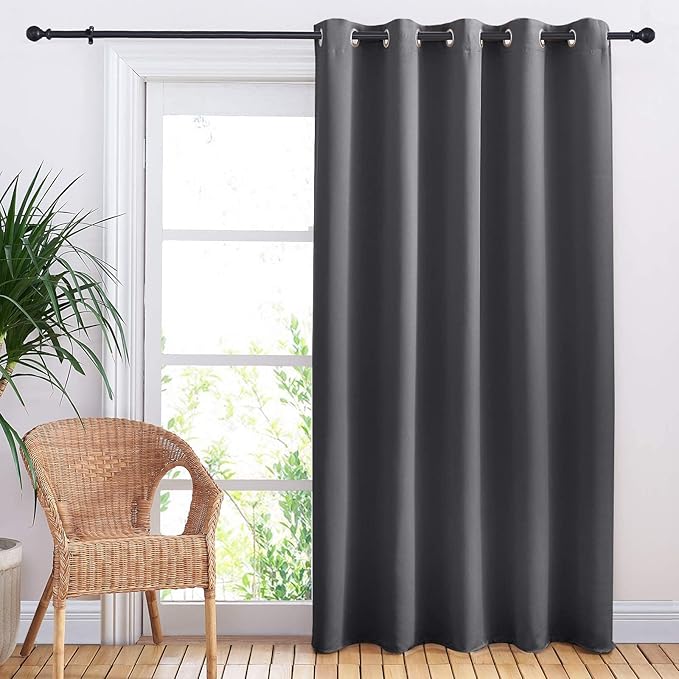 NICETOWN Sliding Door Curtains, Wide Thermal Blackout Patio Door Curtain Panel by NICETOWN