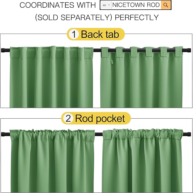 NICETOWN Bedroom Blackout Curtain Panels - Image 3