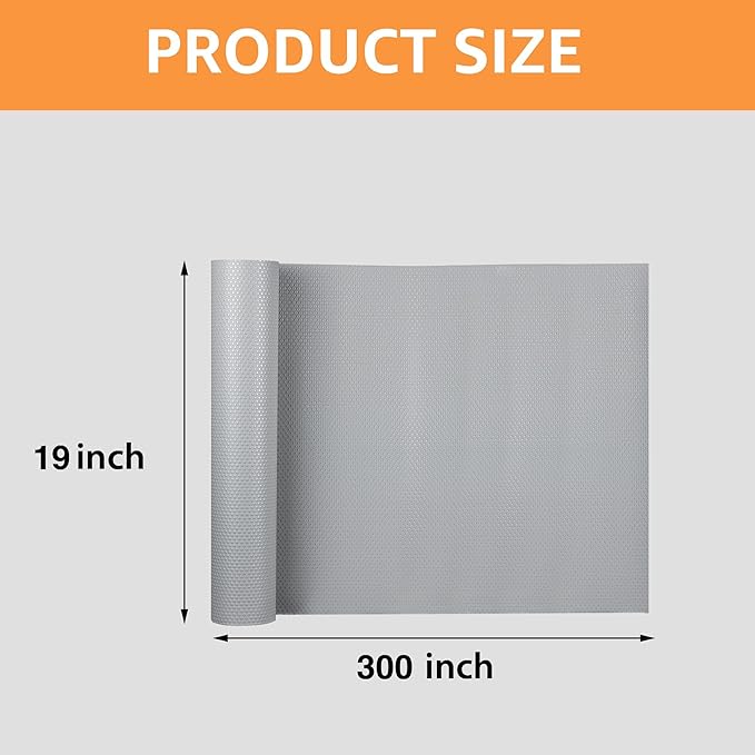 FLPMIX Wide Cabinet Shelf Liner: Waterproof Under Sink Mats Light Grey 19" x - Image 9