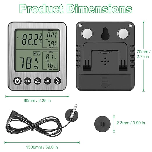 Digital Refrigerator Freezer Fridge Thermometer - Image 2