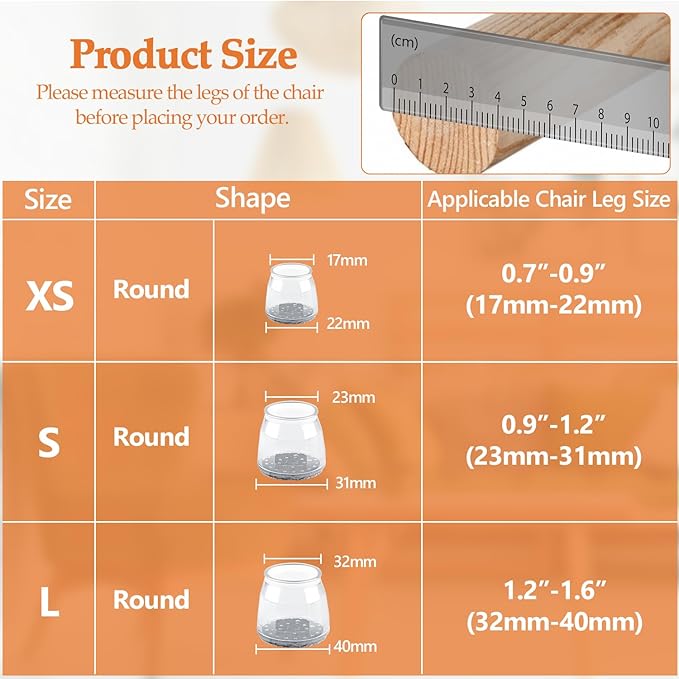 16pcs Round Chair Leg Floor Protectors, Felt Pads Chair Leg Protectors - Image 2