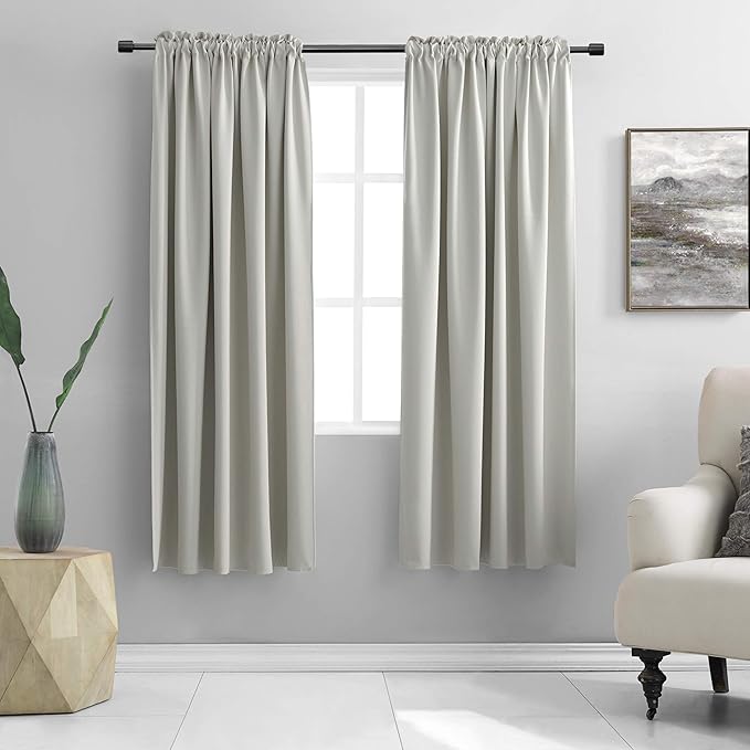 DONREN Light Gray Blackout Curtains by DONREN