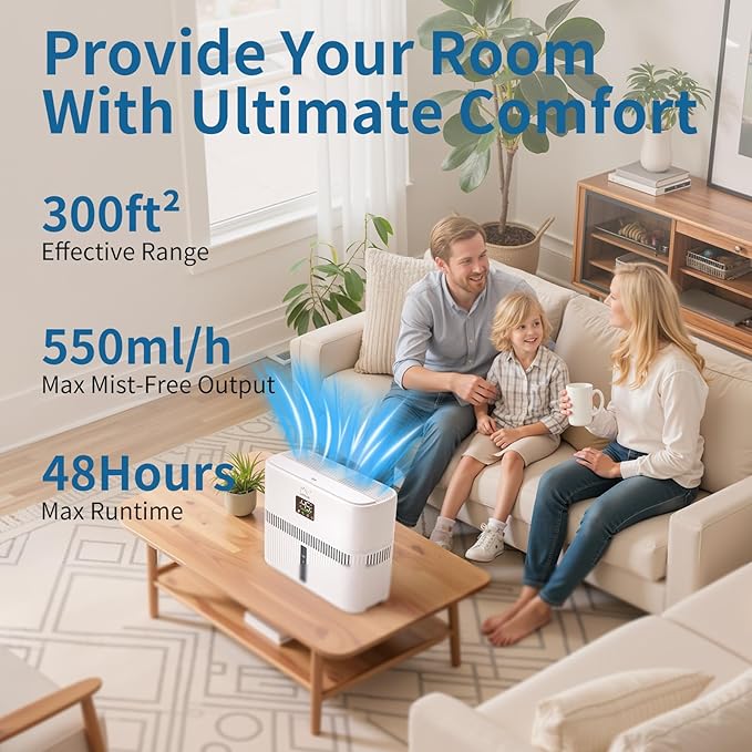 Smart Evaporative Humidifiers for Bedroom, Living Room, Large Room up to 300 ft² - Image 2