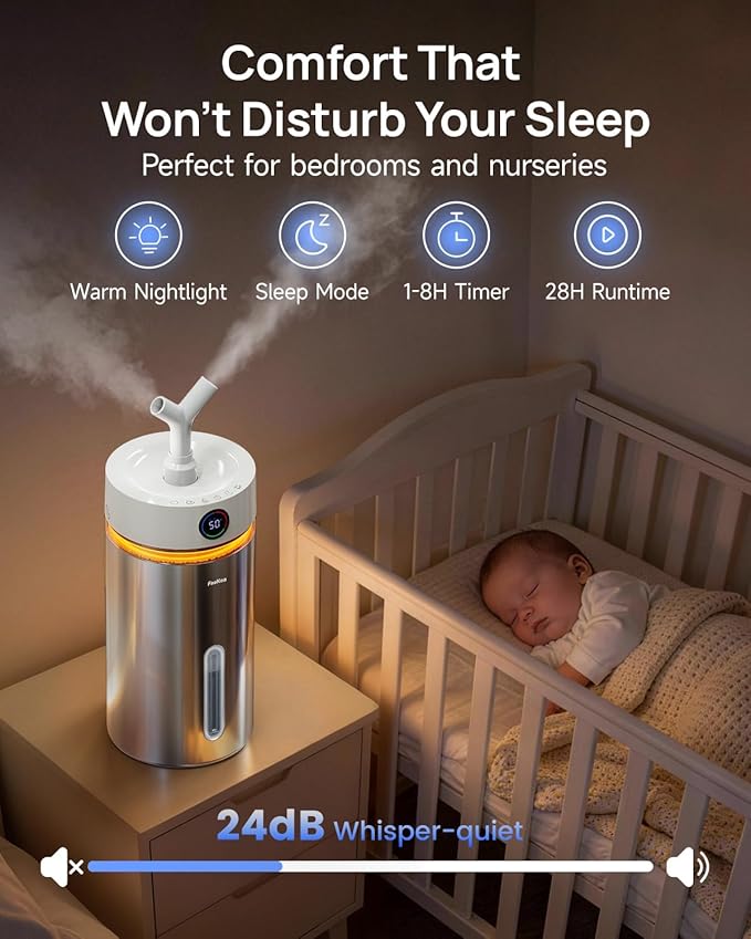 Feekaa Stainless Steel Humidifier Dishwasher Safe, 6L/1.6Gal Cool Mist - Image 5