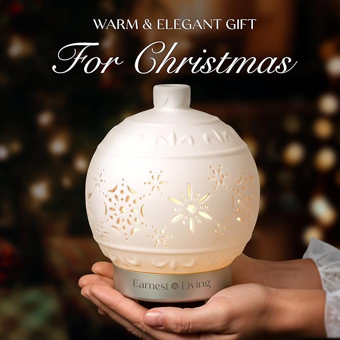Earnest Living Christmas Ball Essential Oil Diffuser White Ceramic 100 ml - Image 6