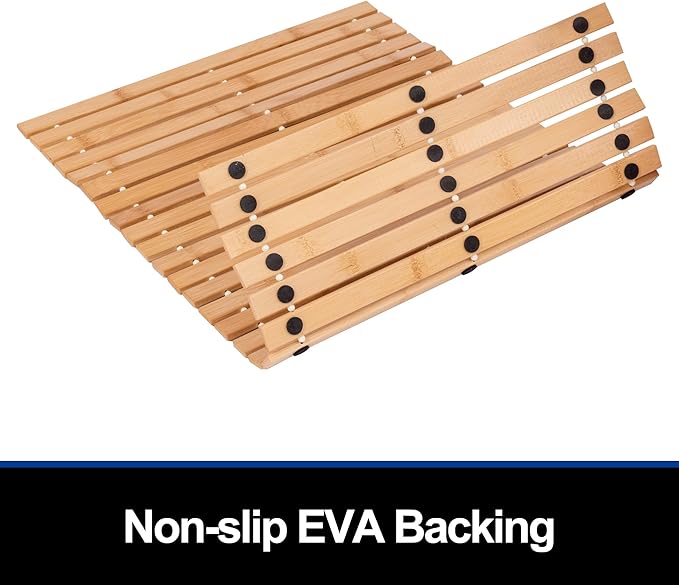 Bath Mat Bathroom Rugs Floor Wood Shower Bathtub Waterproof Non Slip Natural - Image 5