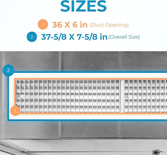 Aluminum 36 x 6 Inch Air Vent Covers - Image 3