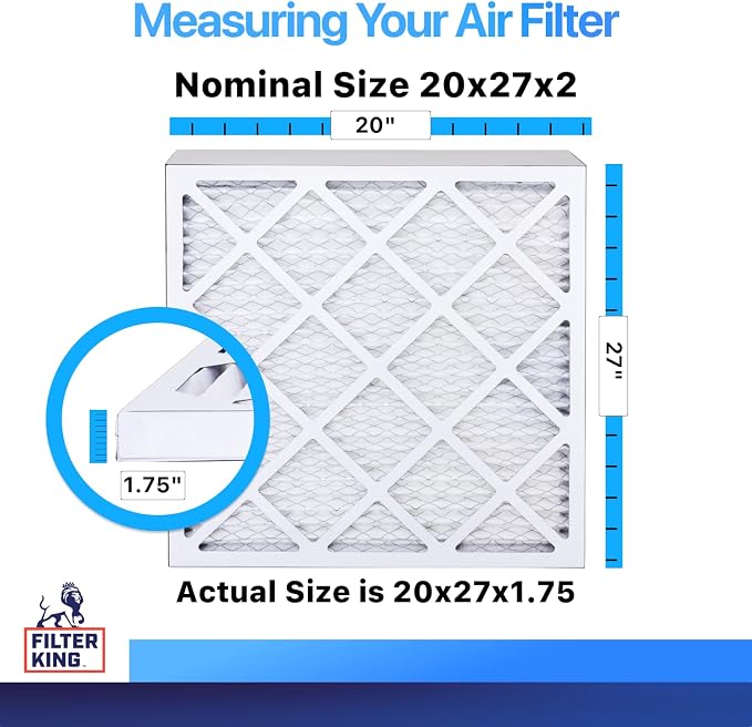 Filter King 20x27x2 Air Filter Dust & Allergy Control AC Furnace Filters - Image 2