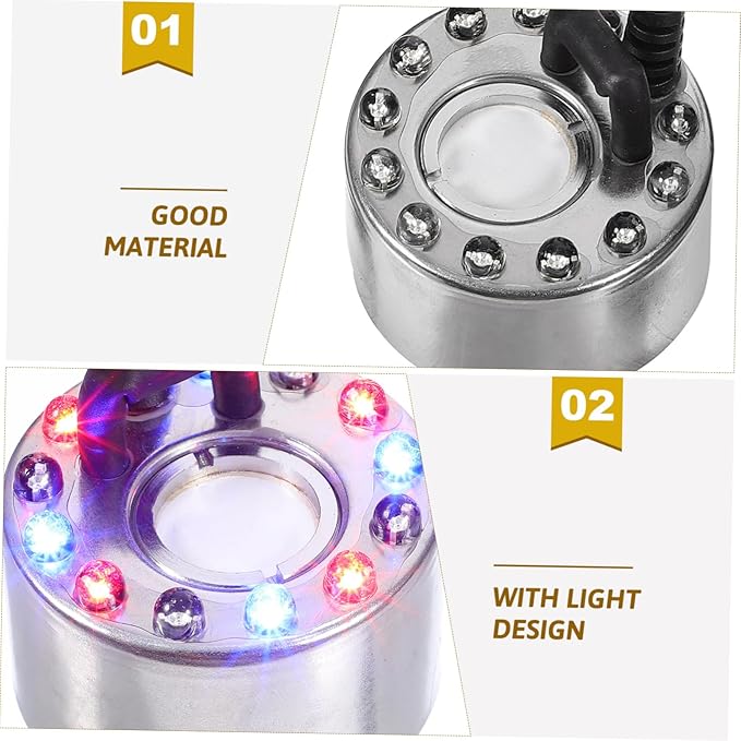 1Set Colored LED Lamp Aquarium Fog Maker Atomizing Head Humidifier Mist Maker - Image 6