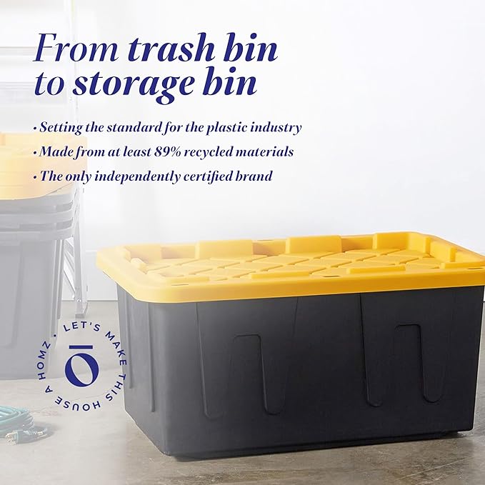 HOMZ 4-Pack Durabilt Tote, Heavy Duty Plastic Storage Bins - Image 7