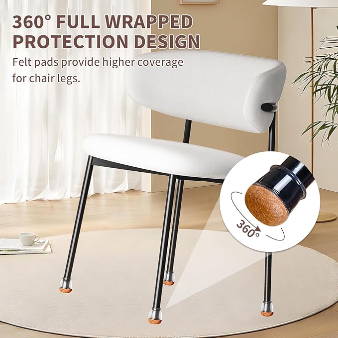 Ezprotekt 24 Pcs Extra Small Chair Leg Floor Protectors, Silicone Felt Chair - Image 3
