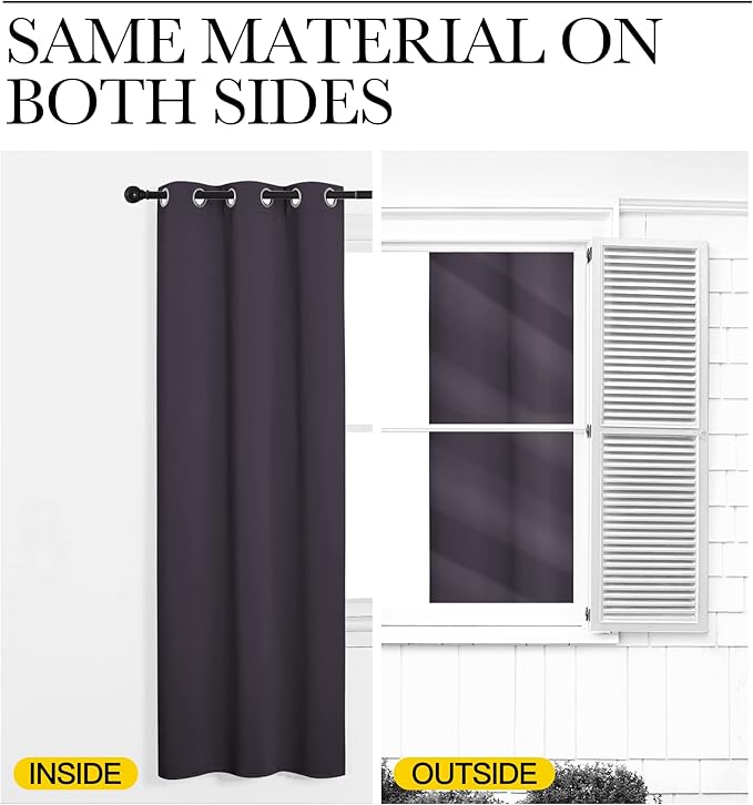 NICETOWN Greyish Purple Blackout Curtains 102 inches Length - Image 5