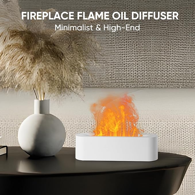 Essential Oil Diffuser, Fireplace Flame Fire Oil Diffuser, 150ml Ultrasonic - Image 2