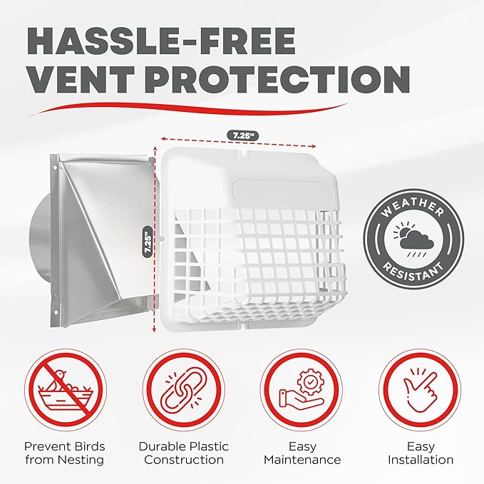 Deflecto Universal Bird Guard, Fits 3 inch to 4 inch Vent Hoods | Durable - Image 3