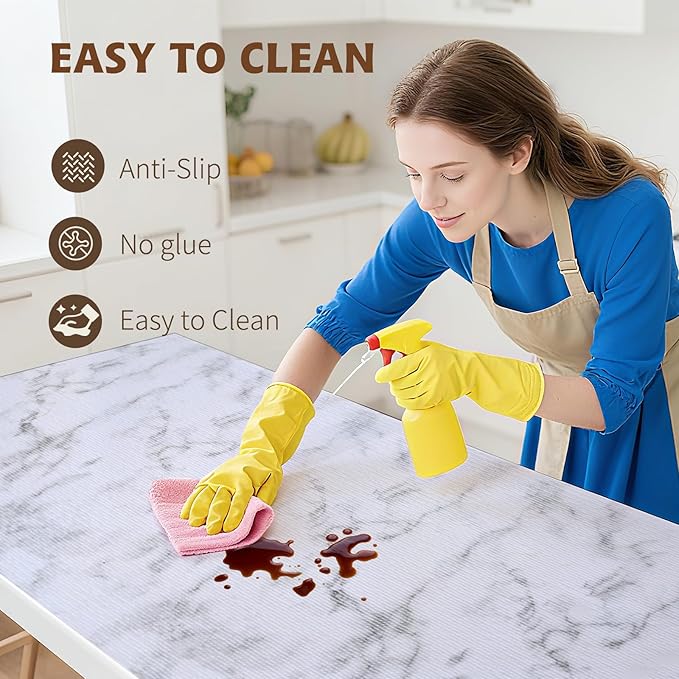 Shelf Liners for Kitchen Cabinets 12in x 10FT, Non Adhesive Drawer Liner Marble - Image 4