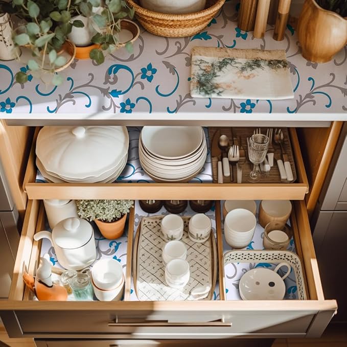 18" W x 96" L Floral Drawer and Shelf Liner - Image 7
