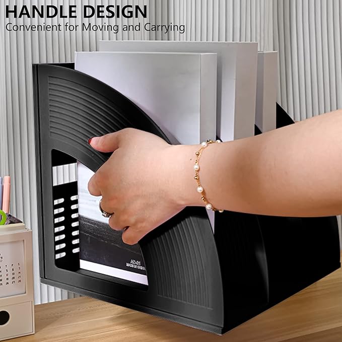 Marte Vanci Magazine File Holder Book Desktop Organizer Plastic Storage Sturdy - Image 3