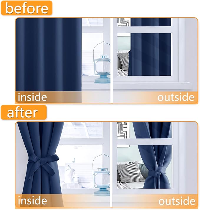 Hiasan Blackout Curtains for Bedroom, 52 x 54 Inches Long - Image 5