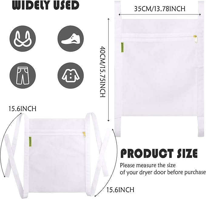 Sneaker Wash & Dry Net Bag for Dryer, 15.7x13.8 Inch Large HoneyComber Mesh Bags - Image 2
