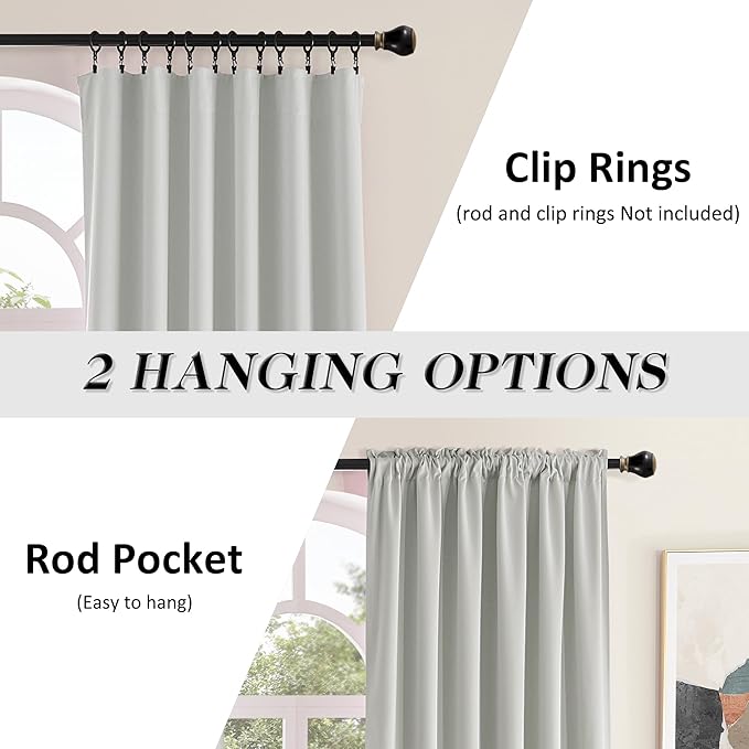DONREN 96 Inches Long 2 Panels Blackout Curtain Panels - Image 2