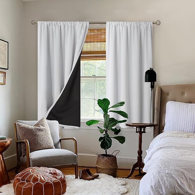 BGment Blackout Curtains for Bedroom 45 Inch Length, Rod Pocket 100% Blackout - Image 2