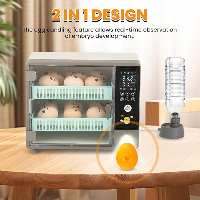 Incubators for Hatching Eggs, 24 Egg Incubator, Automatic Turning - Image 5