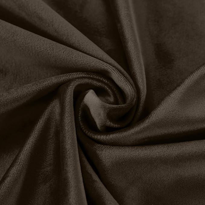 ChadMade Extra Wide Blackout Lined Premium Velvet Curtain Chocolate 120Wx72L - Image 6